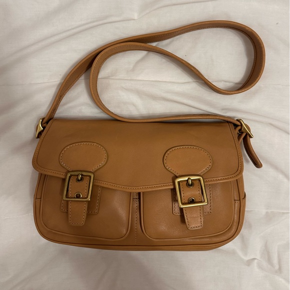 Coach legacy field tan Leather messenger bag Crossbody shoulder bag - Picture 1 of 7